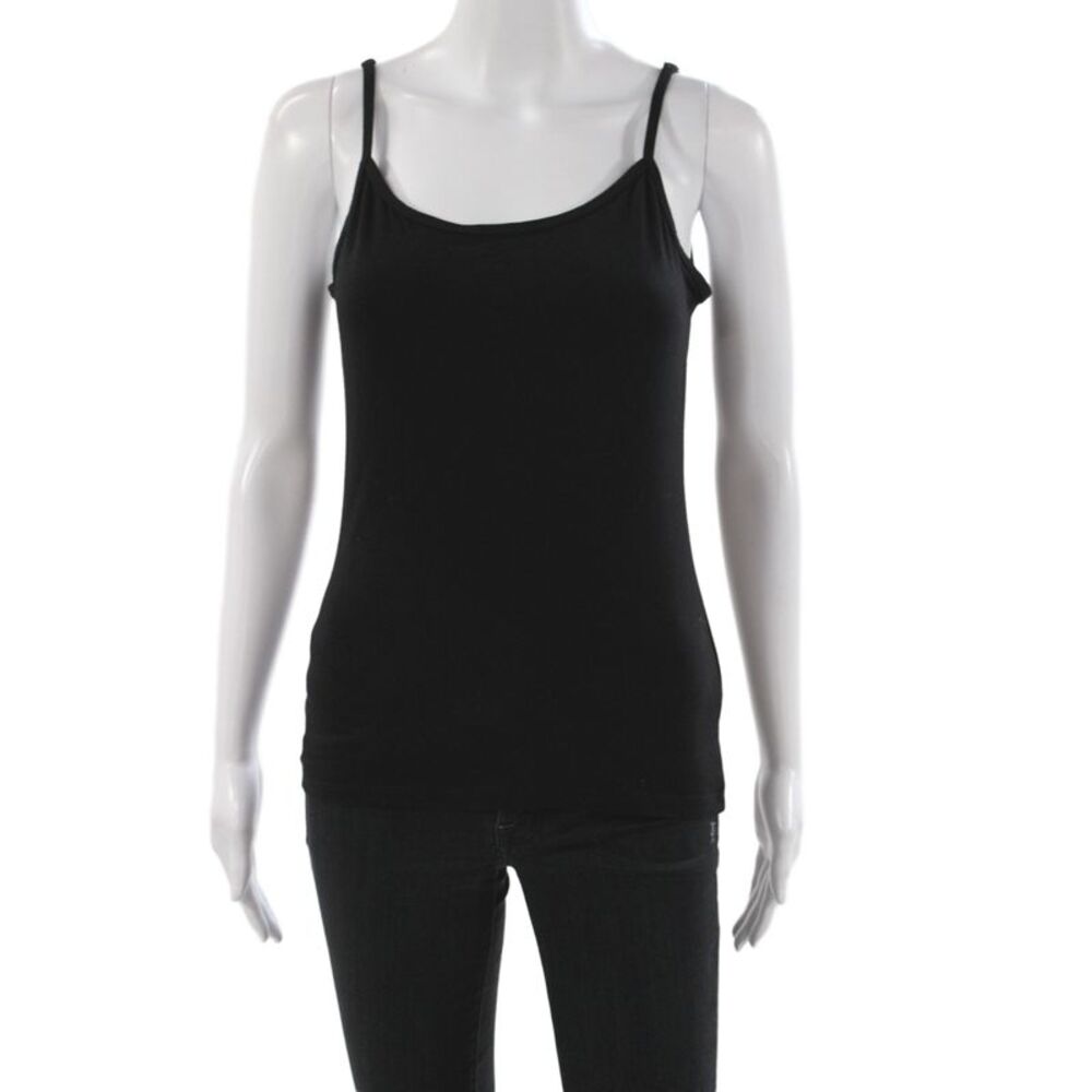 Oilily Womens Tank Scoop Neck Black Rayon Solid Size M